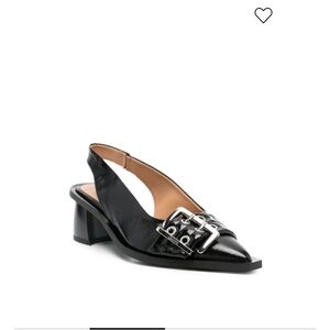 Ganni buckle sling back pumps